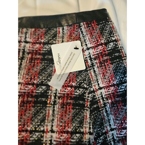 Halogen Womens Mini Skirt Half Front Zipper Textured Knit Multicolor Wool Blend - Picture 4 of 9